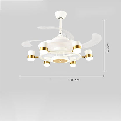 Modern Ceiling Fan Chandelier – 72″ All-Copper Motor & Tri-Color LED – Duvencioglu