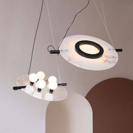 Post-Modern 5-Light Marble Chandelier – Luxurious Bedroom Pendant – Duvencioglu