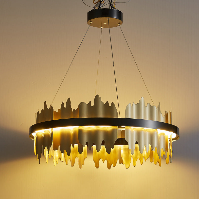 Postmodern Italian Luxury LED Chandelier – Ø 60/80 cm Organic Glass Pendant – Duvencioglu