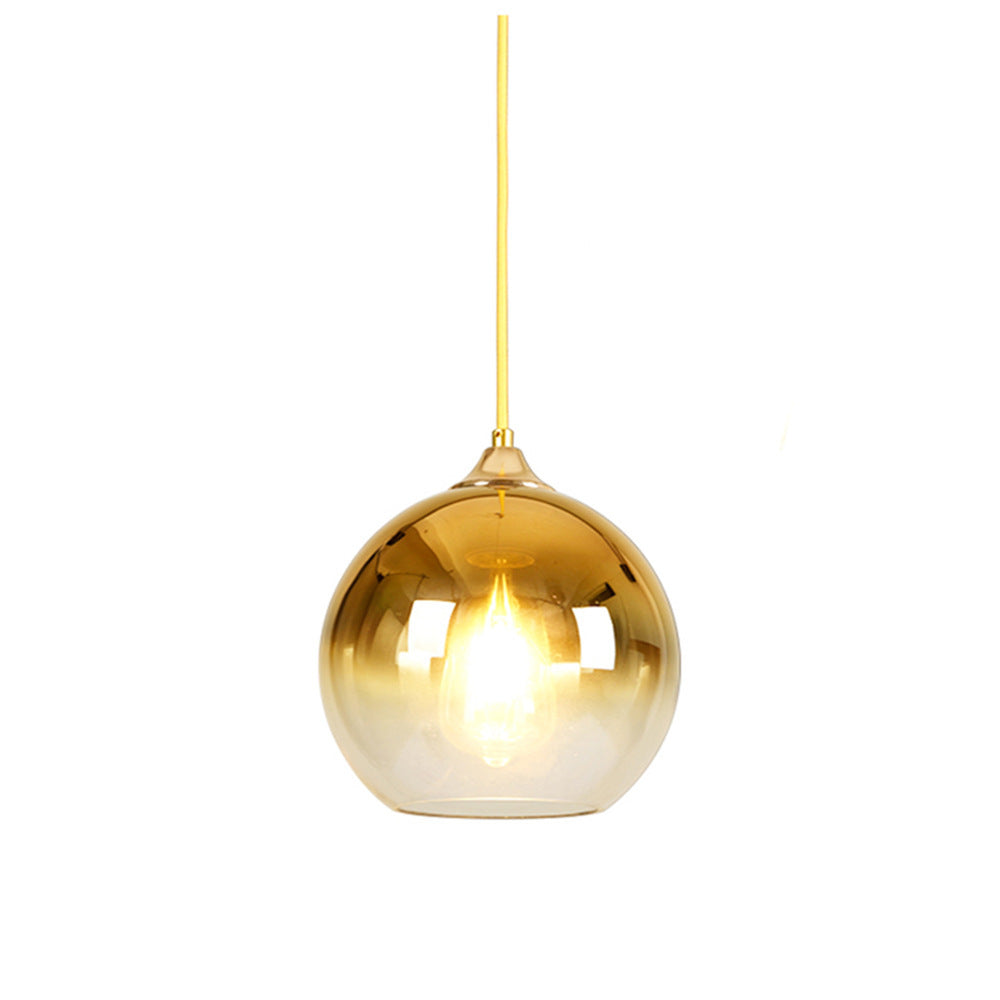 Gradient Glass Ball Chandelier – 15/20/25/30 cm LED Pendant (Gold, Rose Gold & Silver) – Duvencioglu