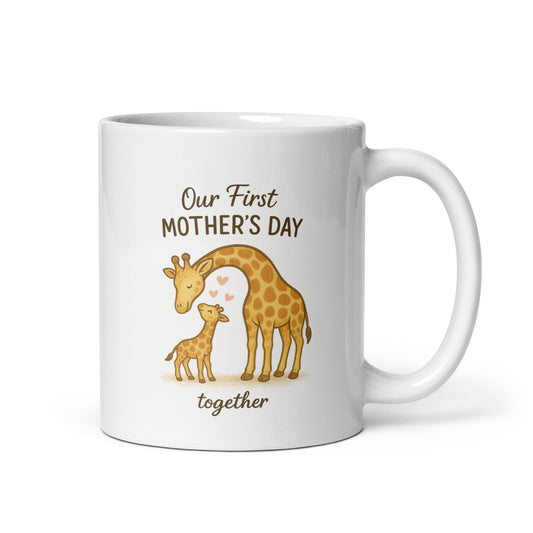 Our First Mother’s Day Mug – Cute Giraffe Mom and Baby – First Mother’s Day Together Gift – New Mom Coffee Cup – Safari Animal Mug – Duvencioglu