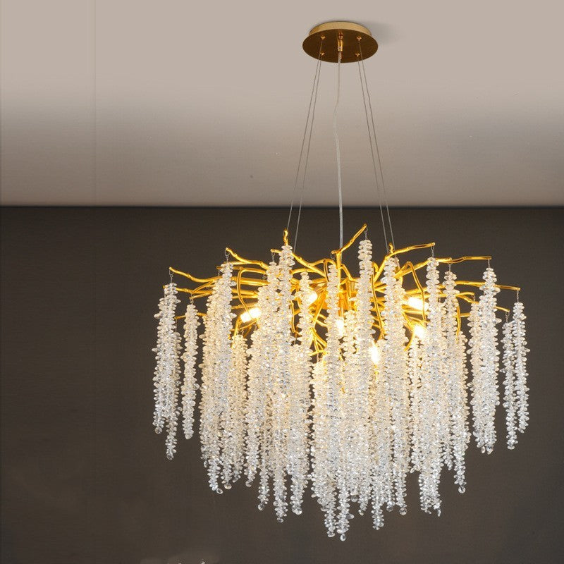 Luxury Villa Crystal LED Chandelier – Aluminum Alloy Pendant – Duvencioglu