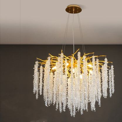Luxury Villa Crystal LED Chandelier – Aluminum Alloy Pendant – Duvencioglu
