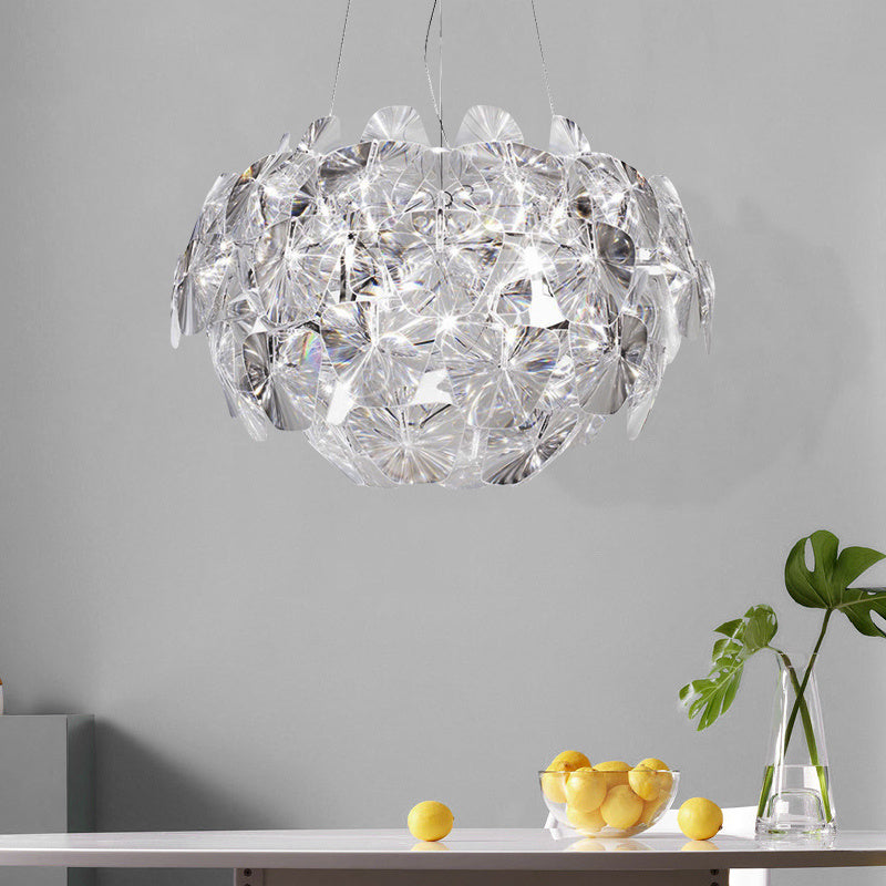 LED Apple-Shape Acrylic Chandelier – 3-Head Branch Pendant – Duvencioglu