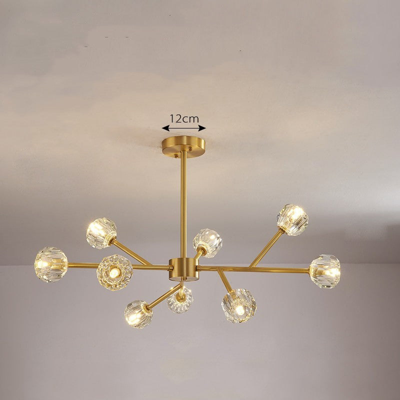 All-Copper Remote-Control LED Chandelier – Luxury Crystal Pendant – Duvencioglu