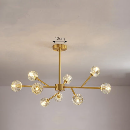 All-Copper Remote-Control LED Chandelier – Luxury Crystal Pendant – Duvencioglu