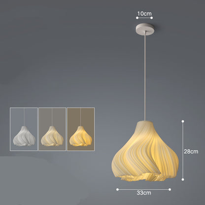 Nordic Iron LED Fish-Line Chandelier – Tri-Color Dimmable Pendant – Duvencioglu