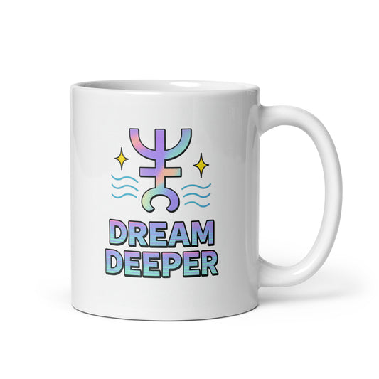 Neptune Dream Deeper Mug – Holographic Planet Symbol Spiritual Y2K Cup – Duvencioglu