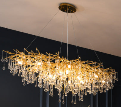 YST01 Postmodern Luxury Water-Drop Crystal LED Chandelier – 600 mm Pendant – Duvencioglu