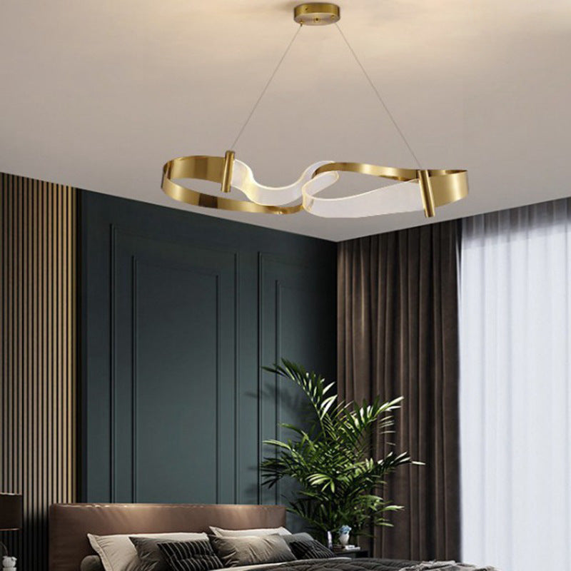 Light-Luxury Streamer LED Chandelier – 60 cm & 80 cm Iron Pendant – Duvencioglu