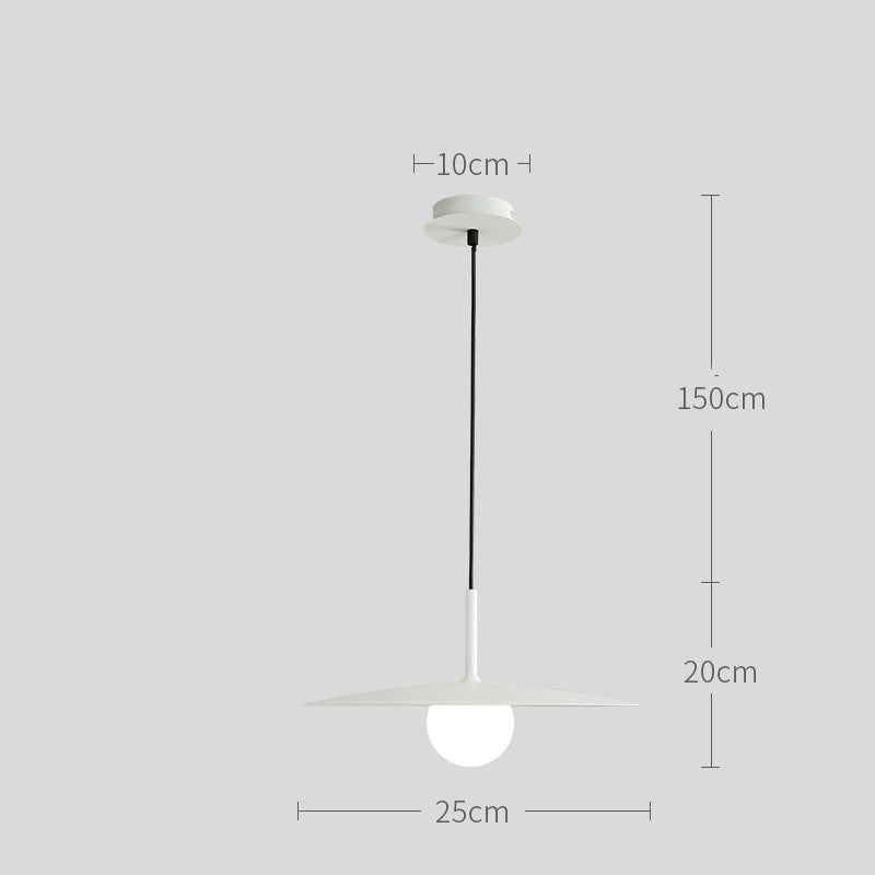 Minimalist Straw-Hat Dining Chandelier – Single-Head Iron Pendant – Duvencioglu
