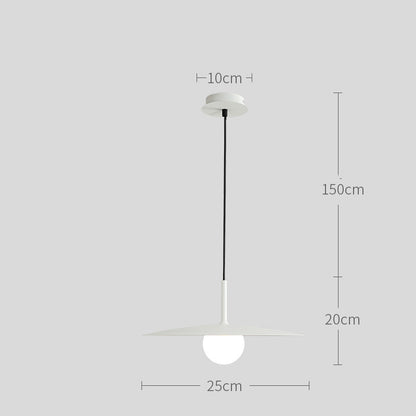 Minimalist Straw-Hat Dining Chandelier – Single-Head Iron Pendant – Duvencioglu