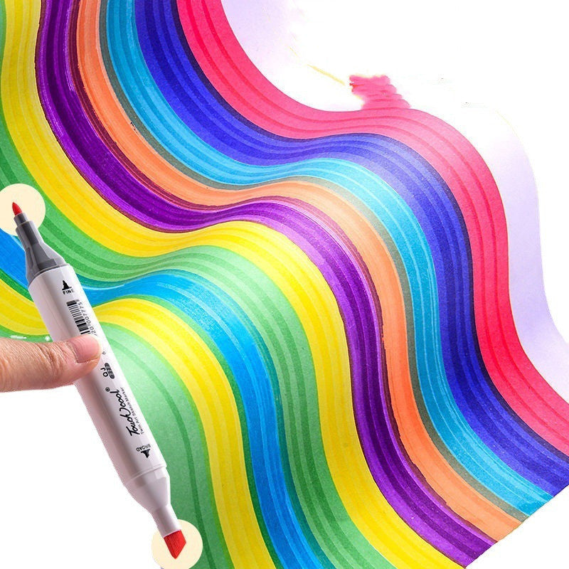 24-Color Double-Headed Marker Pen Set - Watercolor & Fine Tip – Duvencioglu