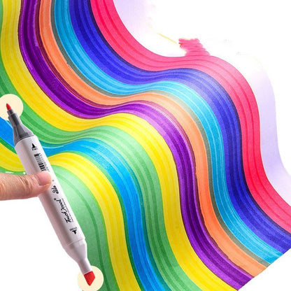 24-Color Double-Headed Marker Pen Set - Watercolor & Fine Tip – Duvencioglu