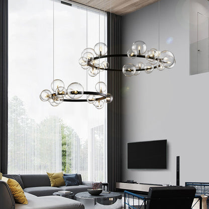 Nordic Bubble Chandelier – Modern Light Luxury LED Pendant (Ø 85 cm & 120 cm) – Duvencioglu