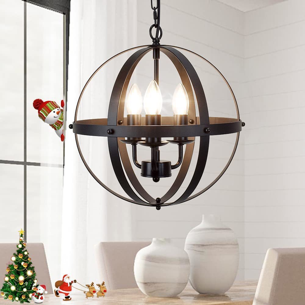 Retro Industrial Iron Chandelier - Vintage Style Ceiling Light – Duvencioglu