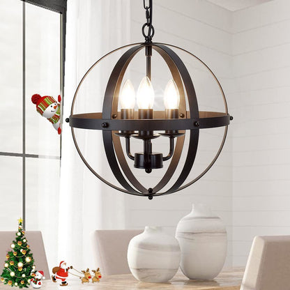 Retro Industrial Iron Chandelier - Vintage Style Ceiling Light – Duvencioglu
