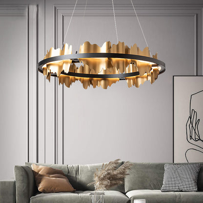 Postmodern Italian Luxury LED Chandelier – Ø 60/80 cm Organic Glass Pendant – Duvencioglu