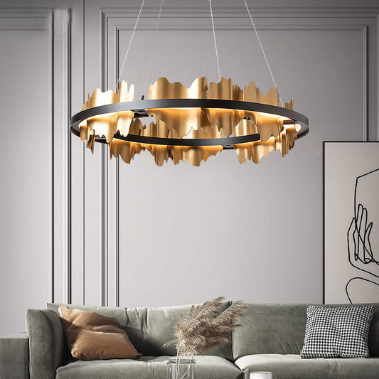 Postmodern Italian Luxury LED Chandelier – Ø 60/80 cm Organic Glass Pendant – Duvencioglu