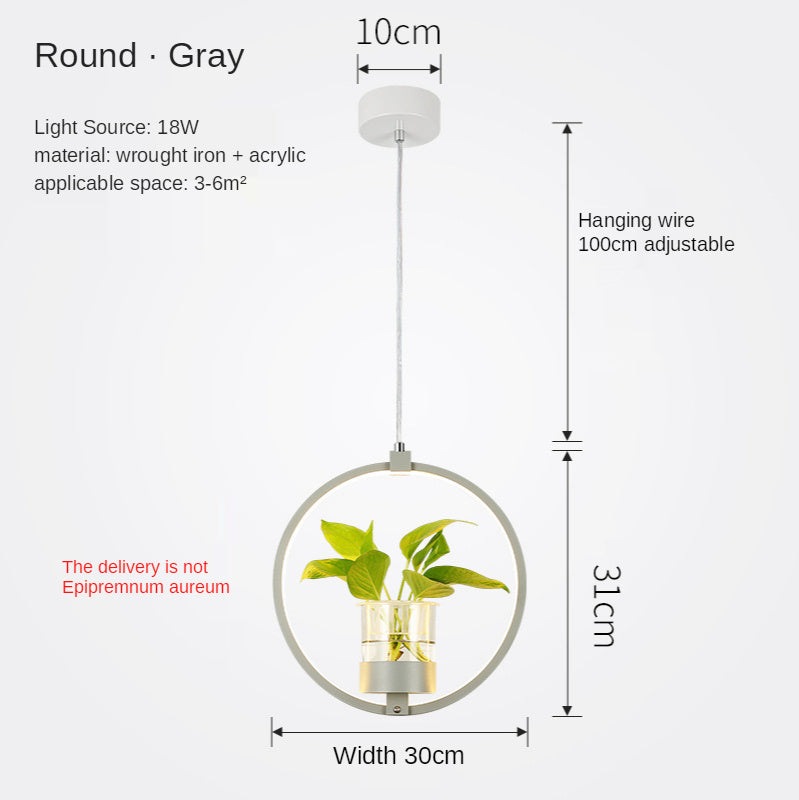 B107 Nordic Iron LED Chandelier – 3-Color Dimming Restaurant Pendant – Duvencioglu