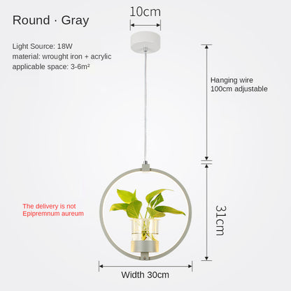B107 Nordic Iron LED Chandelier – 3-Color Dimming Restaurant Pendant – Duvencioglu