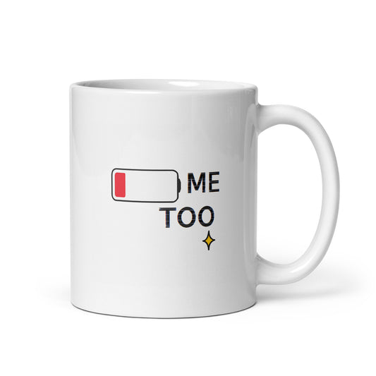Low Battery Mug – Me Too Exhausted Funny Digital Aesthetic Cup – Duvencioglu