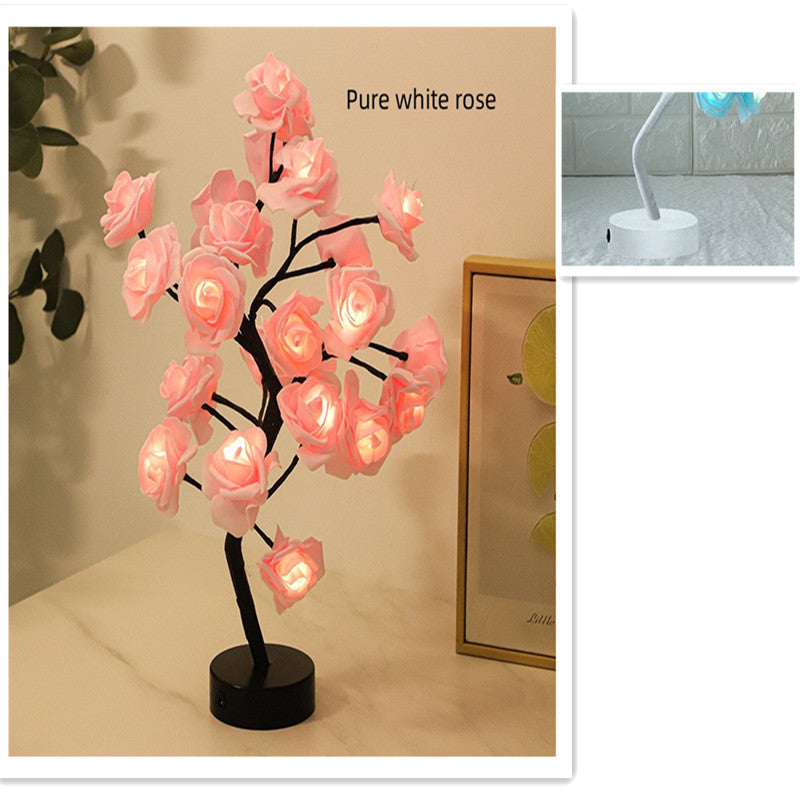 LED Rose Tree Table Lamp - Romantic USB-Powered Night Light – Duvencioglu
