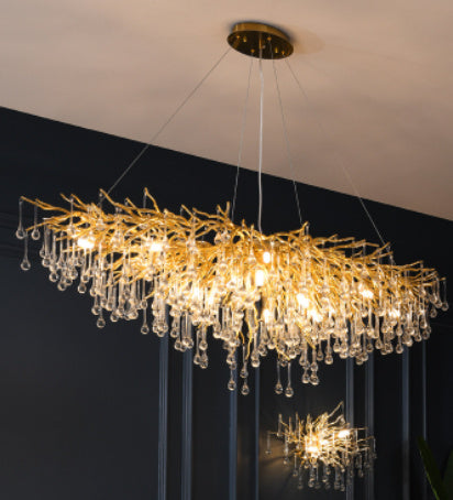 YST01 Postmodern Luxury Water-Drop Crystal LED Chandelier – 600 mm Pendant – Duvencioglu