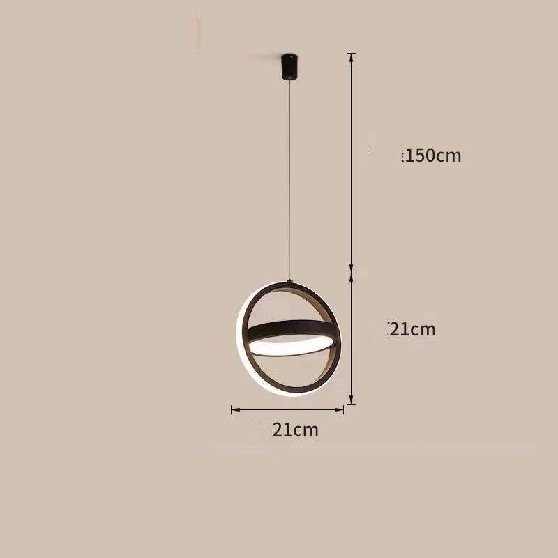 Nordic Single-Head LED Pendant – 210 mm Iron Chandelier – Duvencioglu