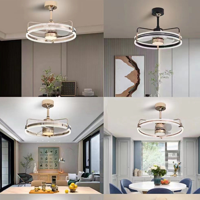 Modern Remote-Control Ceiling Fan Chandelier – 3-Color LED Pendant (Ø 60×21 cm) – Duvencioglu