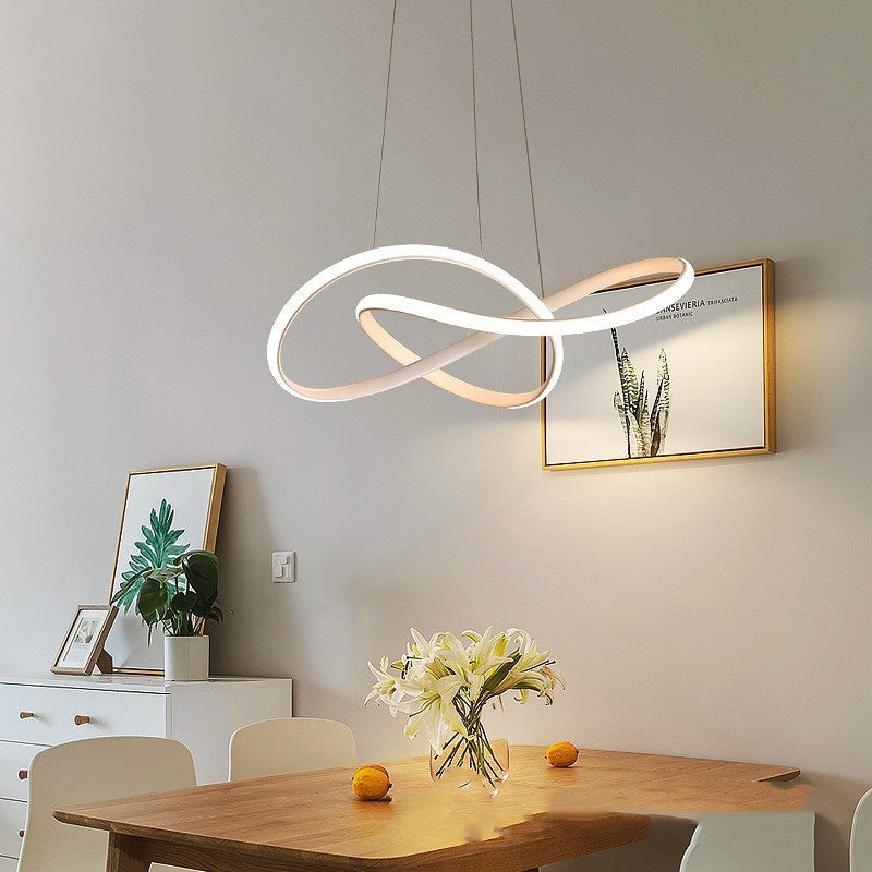 Adjustable Modern Iron LED Fish-Line Chandelier – Smart Eye-Protection Dining Pendant – Duvencioglu