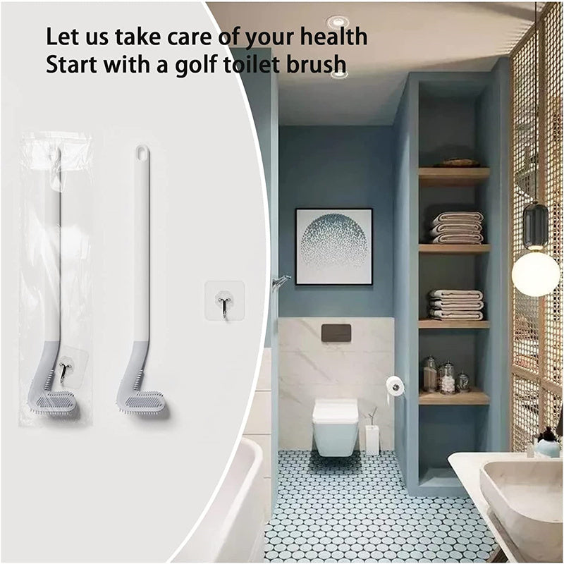 Golf-Shape Silicone Toilet Brush - Wall-Mounted Deep Cleaner – Duvencioglu