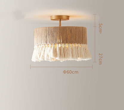 Bohemian Twine Tassel Chandelier – Vintage Rope Pendant (Ø30–60 cm) – Duvencioglu