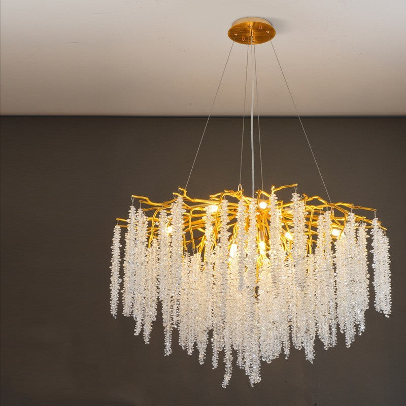 Luxury Villa Crystal LED Chandelier – Aluminum Alloy Pendant – Duvencioglu