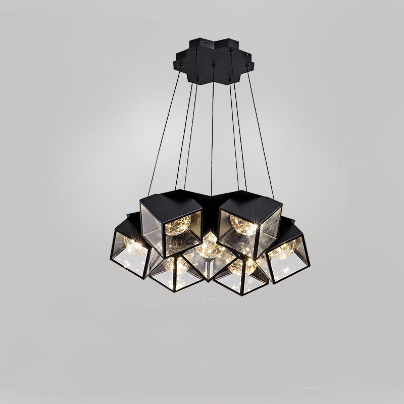 Nordic Star LED Chandelier – 5/7-Arm Iron Pendant Light (Black & White) – Duvencioglu