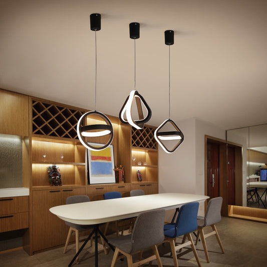 Nordic Single-Head LED Pendant – 210 mm Iron Chandelier – Duvencioglu