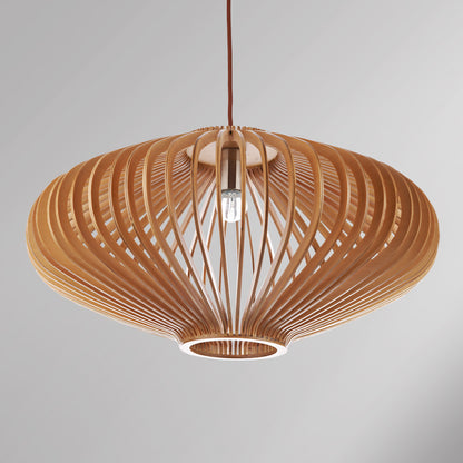 Nordic Bamboo Birdcage Wooden Chandelier – LED Art Pendant Light – Duvencioglu