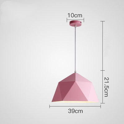 Geometric Hanging Pendant Light - Modern & Colorful Iron Lamp – Duvencioglu