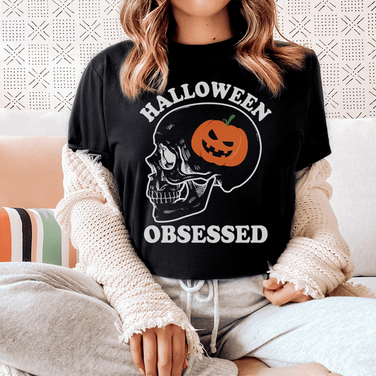 "Halloween Obsessed" Graphic Tee - 100% Soft Cotton, Made in USA – Duvencioglu