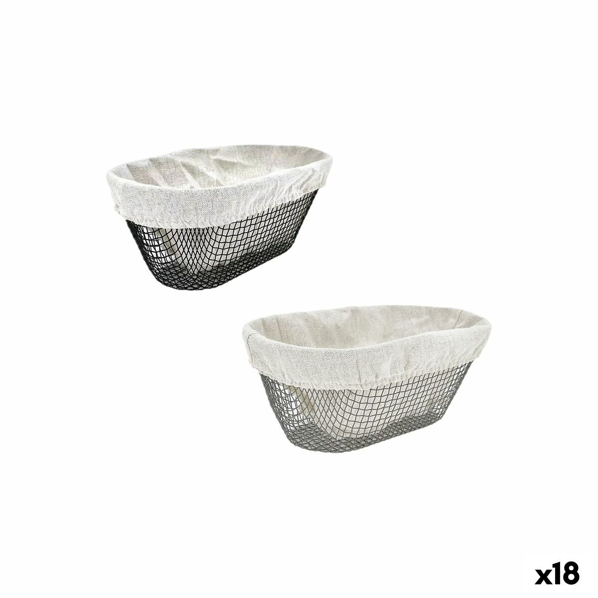 Bread Basket Metal Oval 25 x 13 x 10 cm (18 Units) – Duvencioglu
